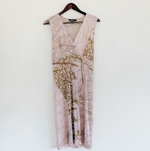 DKNY pastel pink geometric dress